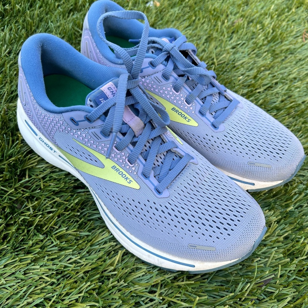 Brooks Women's Ghost 14 Running Shoes - Lavender/Green Sz 9.5